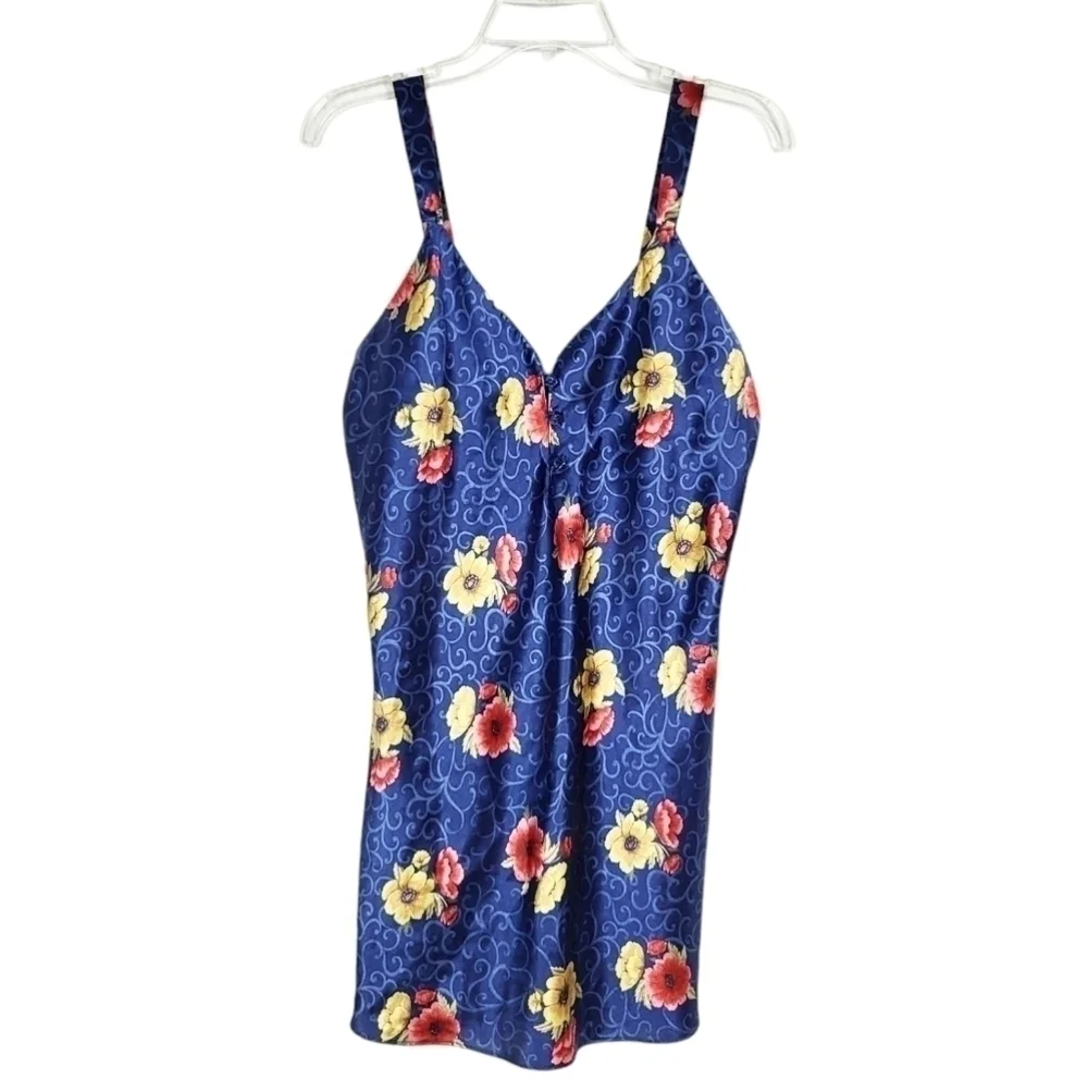VINTAGE Morgan Taylor Intimates floral chemise slip lingerie